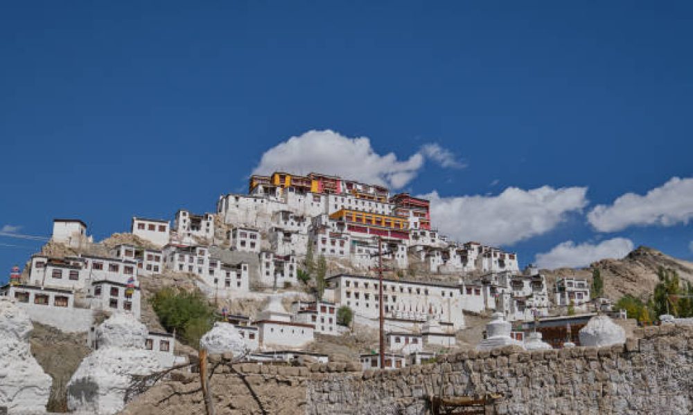 Building of Thiksey monastery.